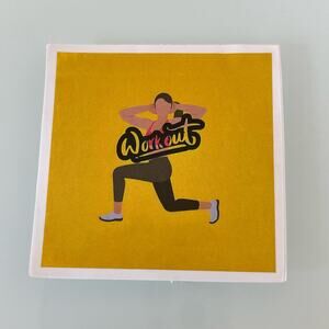 5/$10 Waterproof New Vinyl Sticker Decal Women Fitness Forward Lunge Wor…